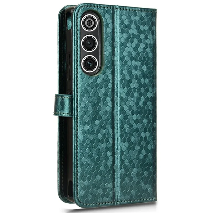 For ZTE nubia Redmagic 10 Air 5G Wallet Case Dot Pattern Imprint PU Leather Phone Cover - Green
