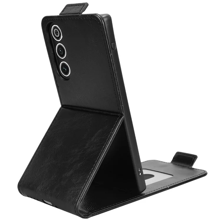 For ZTE nubia Redmagic 10 Air 5G Stand Case Magnetic Clasp Vertical Flip Leather Phone Cover with Card Holder - Black