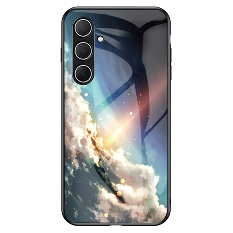 Pour Samsung Galaxy A36 5G Coque Motif de Ciel Étoilé en Verre Trempé - Ciel Étoilé Lumineux