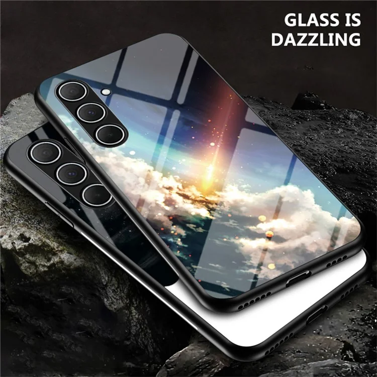Étui pour Samsung Galaxy A56 5G Motif ciel étoilé Verre trempé Housse de téléphone - Ciel étoilé cosmique