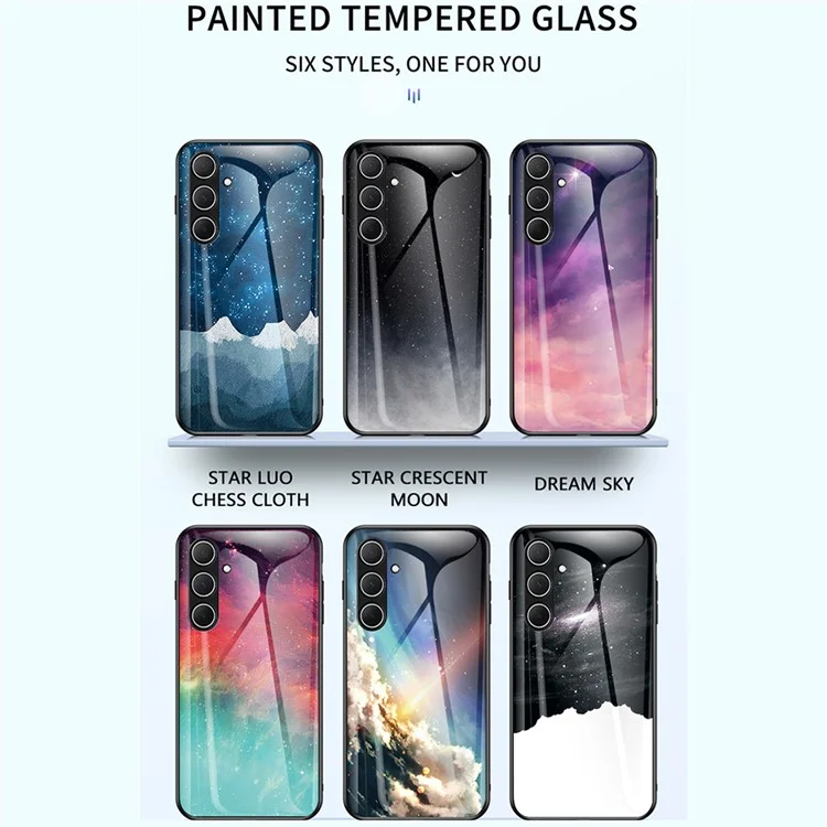 Étui pour Samsung Galaxy A56 5G Motif ciel étoilé Verre trempé Housse de téléphone - Ciel étoilé cosmique