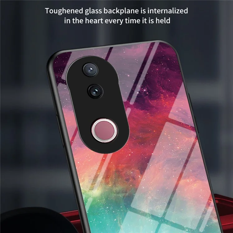 Étui pour vivo V50 5G Motif Ciel Étoilé Verre Trempé Housse de Téléphone - Ciel Cosmique Étoilé