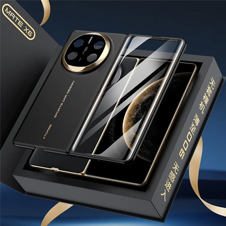 GKK Для Huawei Mate X6 Тонкий Чехол Защитный Чехол для Телефона с Закаленным Стеклом Спереди - Золотой