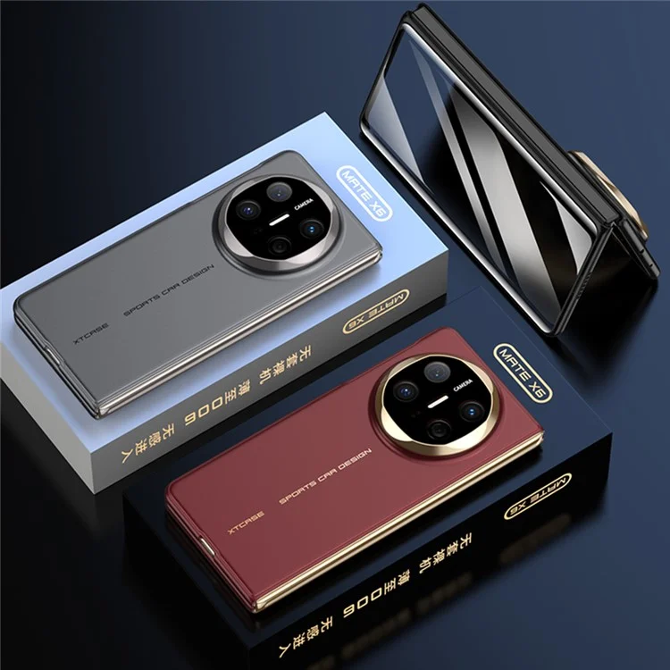 Funda GKK para Huawei Mate X6, Carcasa Delgada Protectora con Película de Vidrio Templado Frontal - Gris