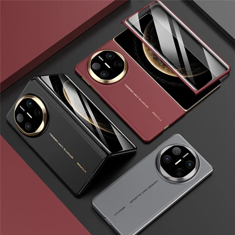 Funda GKK para Huawei Mate X6, Carcasa Delgada Protectora con Película de Vidrio Templado Frontal - Gris