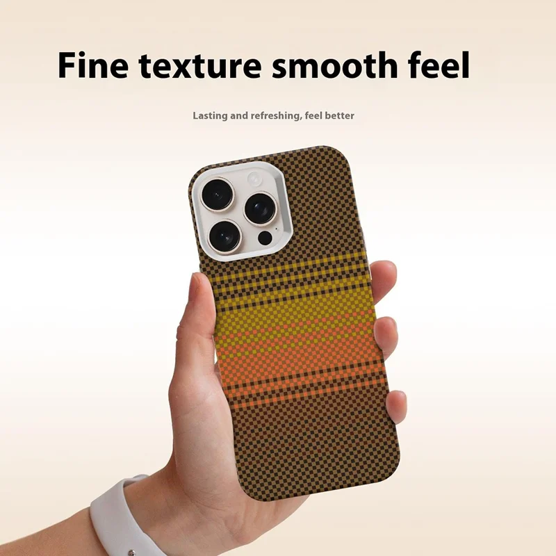 GKK For iPhone 16 Pro Case Compatible with MagSafe Hard PC Phone Back Cover - Sunrise Gold