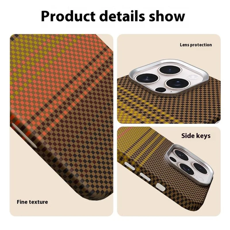 GKK For iPhone 16 Pro Case Compatible with MagSafe Hard PC Phone Back Cover - Sunrise Gold