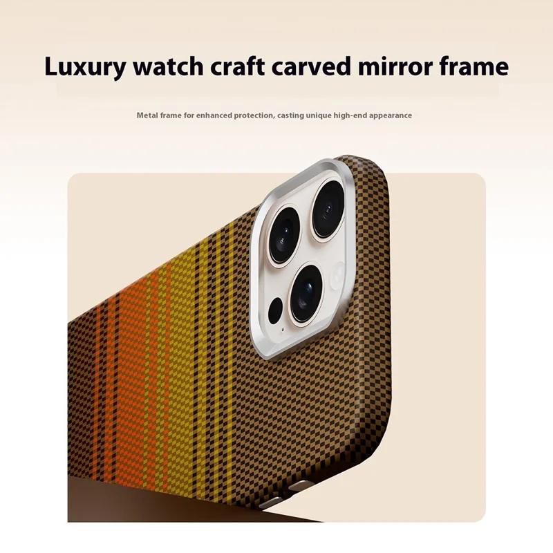 GKK For iPhone 16 Pro Case Compatible with MagSafe Hard PC Phone Back Cover - Sunrise Gold