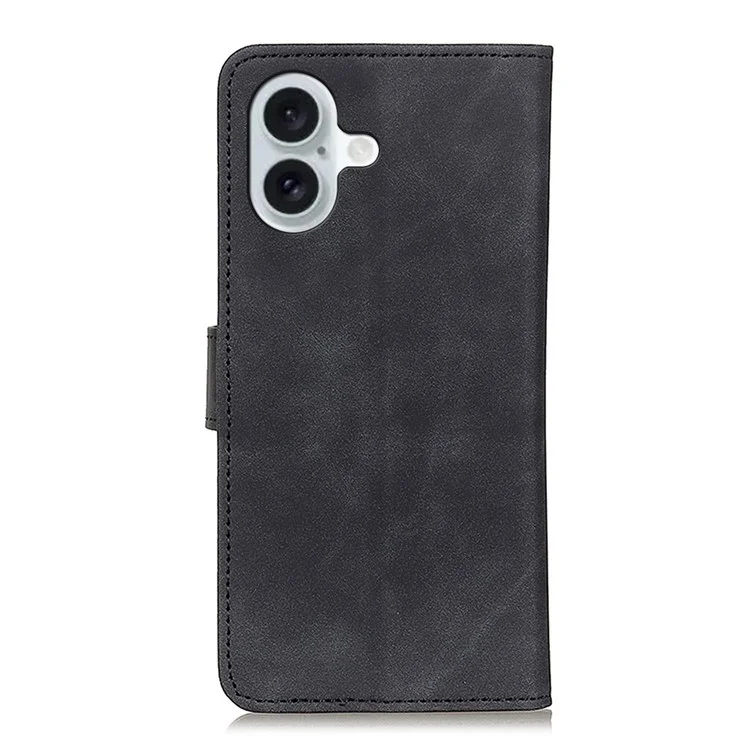 KHAZNEH Handyhülle für iPhone 17 aus PU-Leder mit Retro-Textur - Schwarz