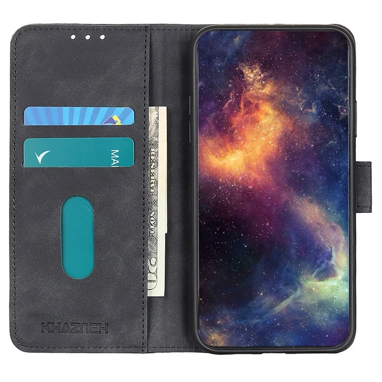 KHAZNEH Schutzhülle für iPhone 17 Luft PU-Leder Retro-Textur Handyhülle - Schwarz