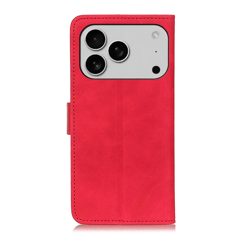 KHAZNEH per iPhone 17 Pro Cover in Pelle PU con Texture Retrò - Rosso