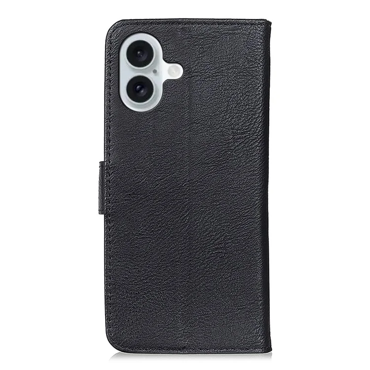 KHAZNEH Für iPhone 17 Brieftasche Hülle Rindsleder Textur Leder Flip Handyhülle - Schwarz