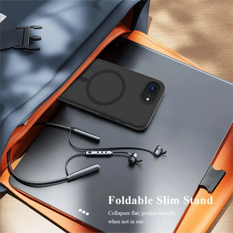 LEREACH Le-Chic Series For iPhone 16e Case Compatible with MagSafe Kickstand TPU + PC Phone Cover - Black