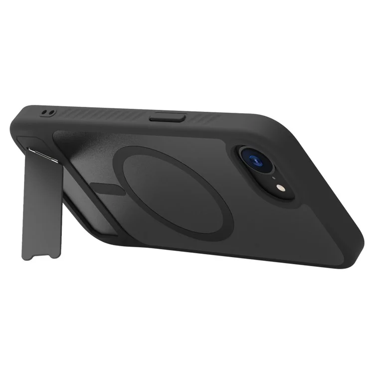 LEREACH Le-Chic Series For iPhone 16e Case Compatible with MagSafe Kickstand TPU + PC Phone Cover - Black
