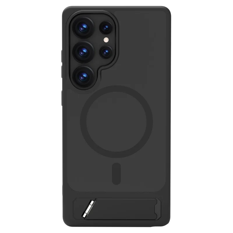 LEREACH Le-Chic Series For Samsung Galaxy S25 Ultra Case Compatible with MagSafe Kickstand TPU + PC Phone Cover - Black