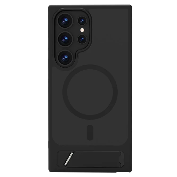 LEREACH Serie Le-Chic Compatible con Samsung Galaxy S24 Ultra Funda con Soporte Kickstand TPU + PC - Negro