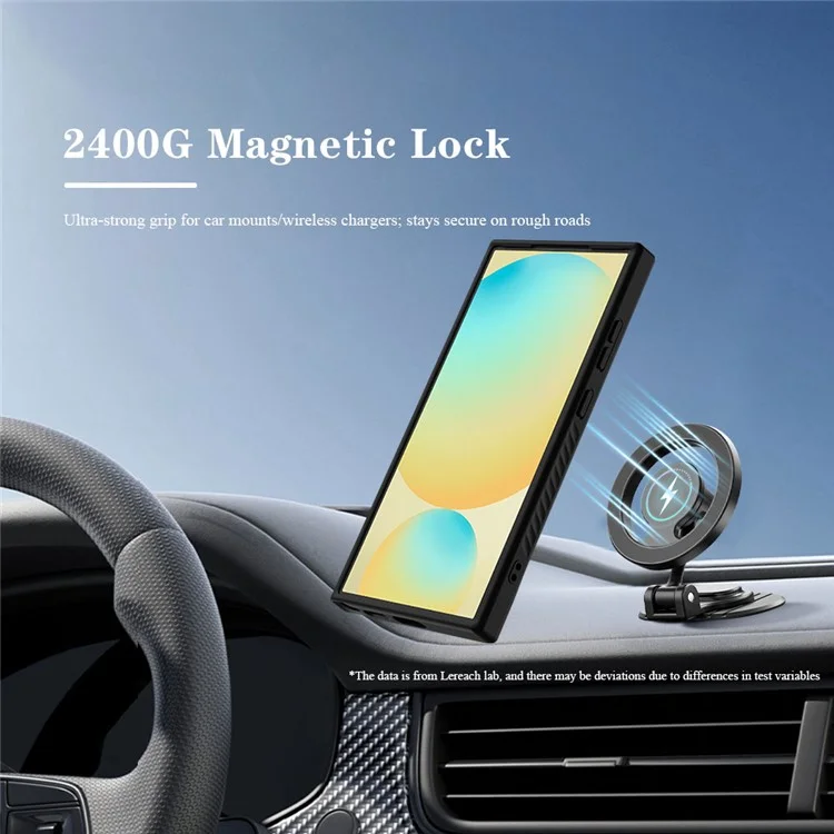LEREACH Serie Le-Chic Compatible con Samsung Galaxy S24 Ultra Funda con Soporte Kickstand TPU + PC - Negro