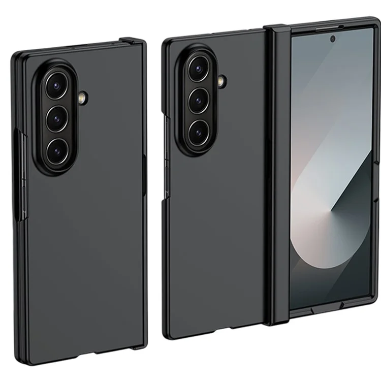 For Samsung Galaxy Z Fold7 5G Case Hinge Protection Skin-Touch PC Phone Cover - Black