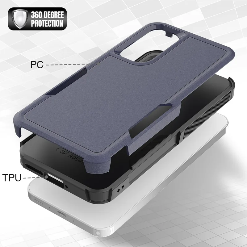 Bulk Purchasing For Samsung Galaxy A16 5G / A16 4G Case 2 in 1 PC + TPU Shockproof Phone Cover - Dark Blue