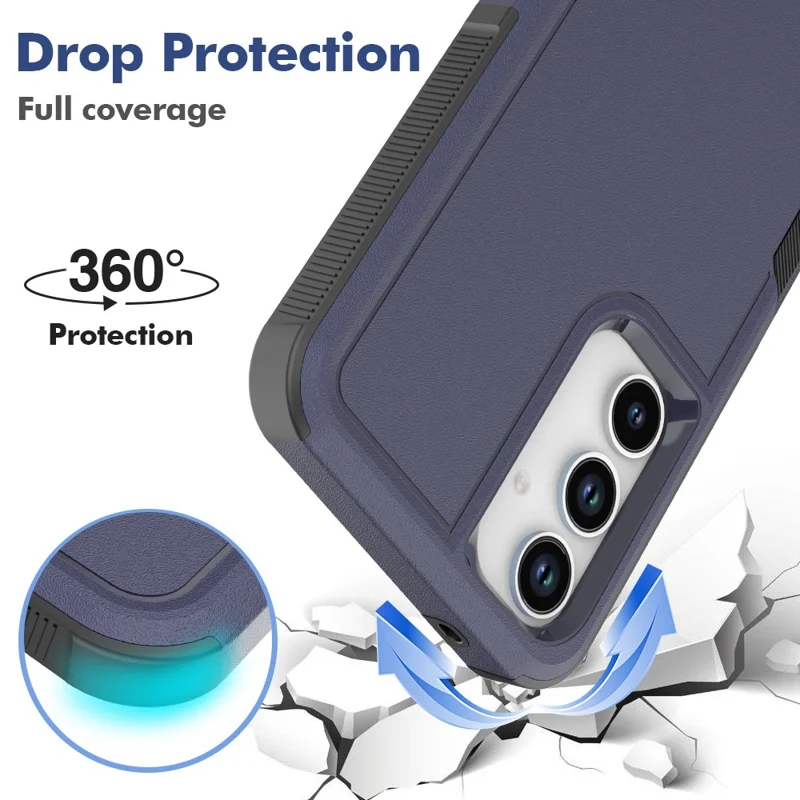 Bulk Purchasing For Samsung Galaxy A15 4G / A15 5G Case 2 in 1 PC + TPU Shockproof Phone Cover - Dark Blue