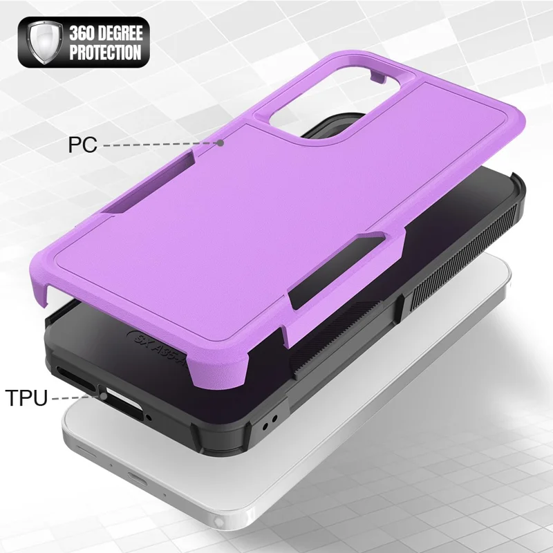Bulk Purchasing For Samsung Galaxy A15 4G / A15 5G Case 2 in 1 PC + TPU Shockproof Phone Cover - Purple