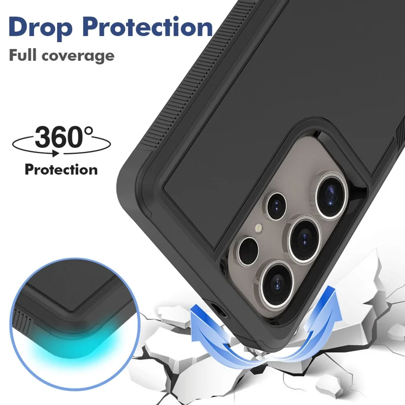Bulk Purchasing For Samsung Galaxy S25 Ultra Case 2 in 1 PC + TPU Shockproof Phone Cover - Black
