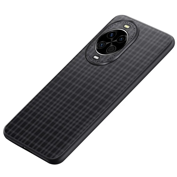 Cover per Huawei nova 14 5G con Texture a Quadri in Pelle PU + TPU Custodia Protettiva per Telefono - Nero