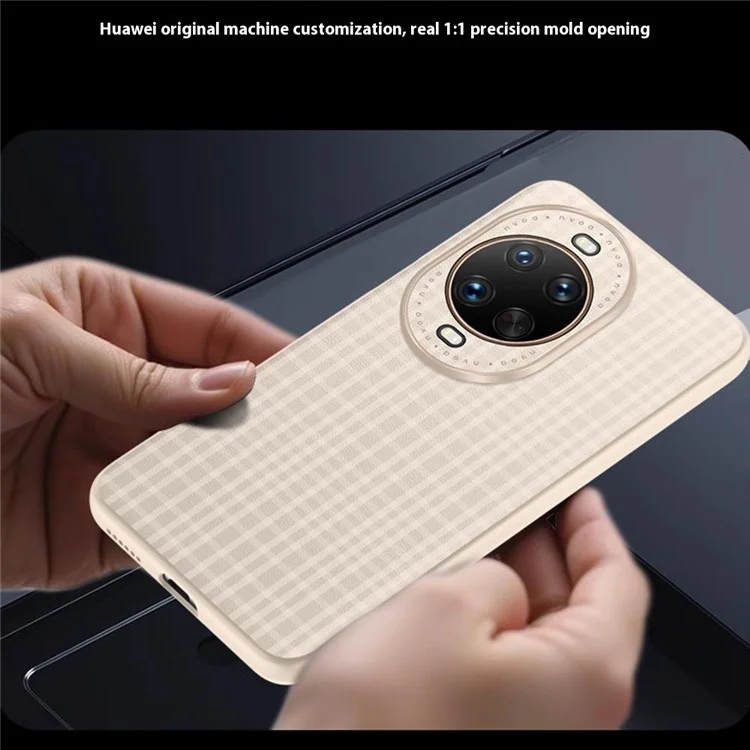 Cover per Huawei nova 14 5G con Texture a Quadri in Pelle PU + TPU Custodia Protettiva per Telefono - Nero