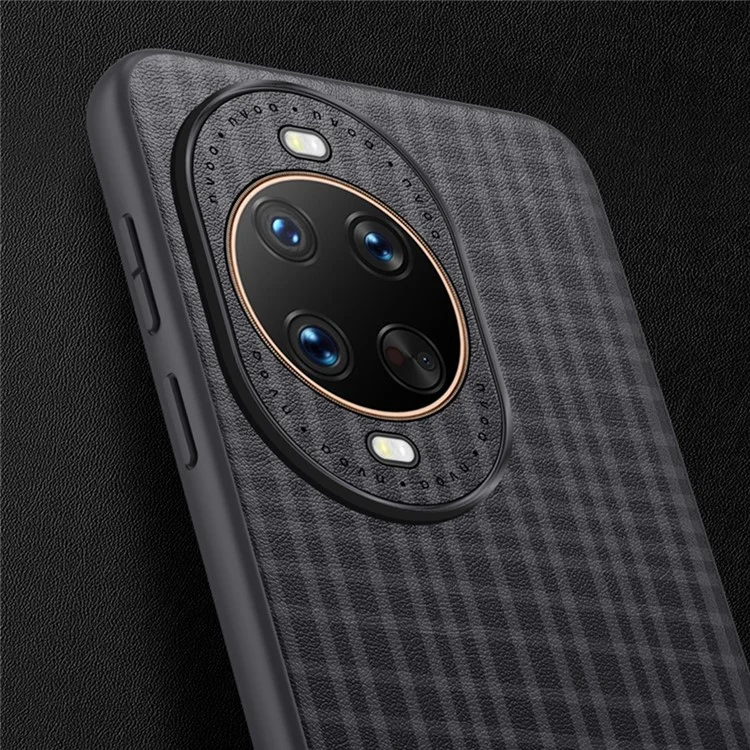 Cover per Huawei nova 14 5G con Texture a Quadri in Pelle PU + TPU Custodia Protettiva per Telefono - Nero
