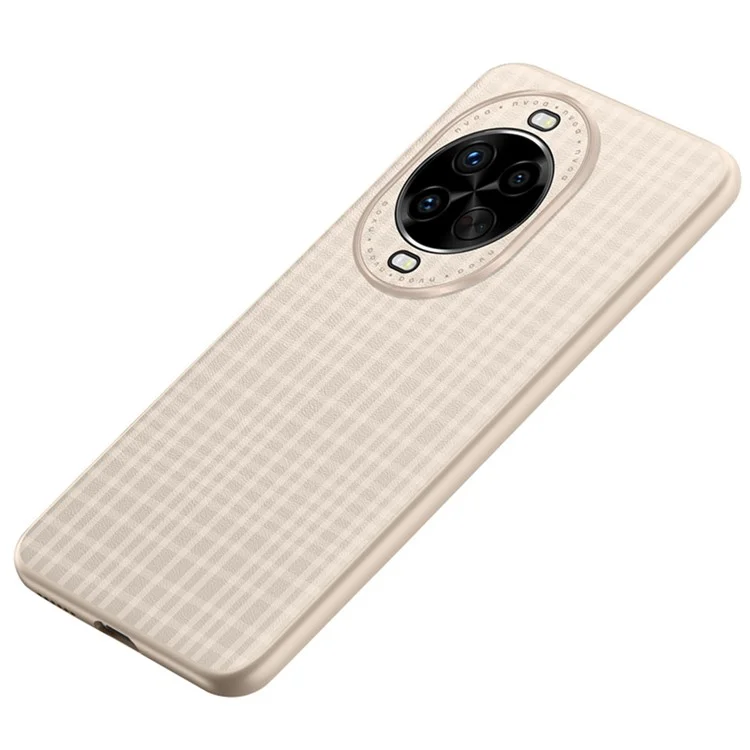 Cover per Huawei nova 14 Pro 5G Custodia con Texture a Quadri in Pelle PU + TPU Protezione Telefono - Oro