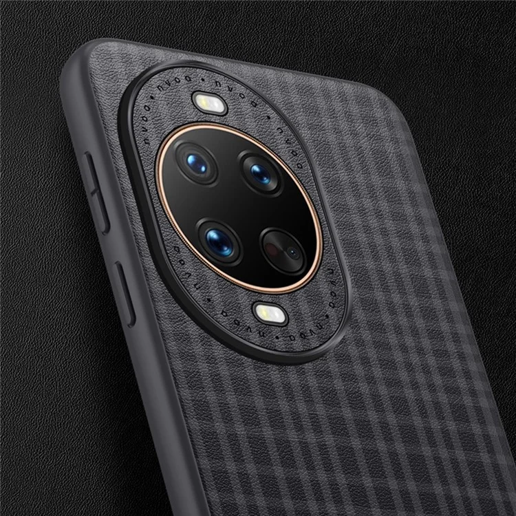 Cover per Huawei nova 14 Pro 5G Custodia con Texture a Quadri in Pelle PU + TPU Protezione Telefono - Oro