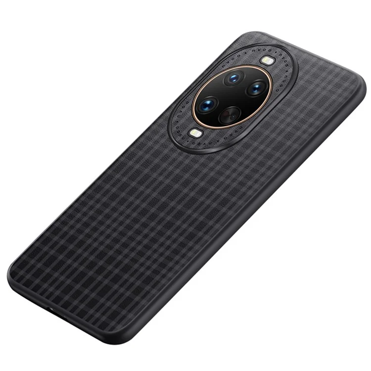 Cover per Huawei nova 14 Ultra 5G con Texture a Quadri in Pelle PU + TPU Custodia Protettiva per Telefono - Nero