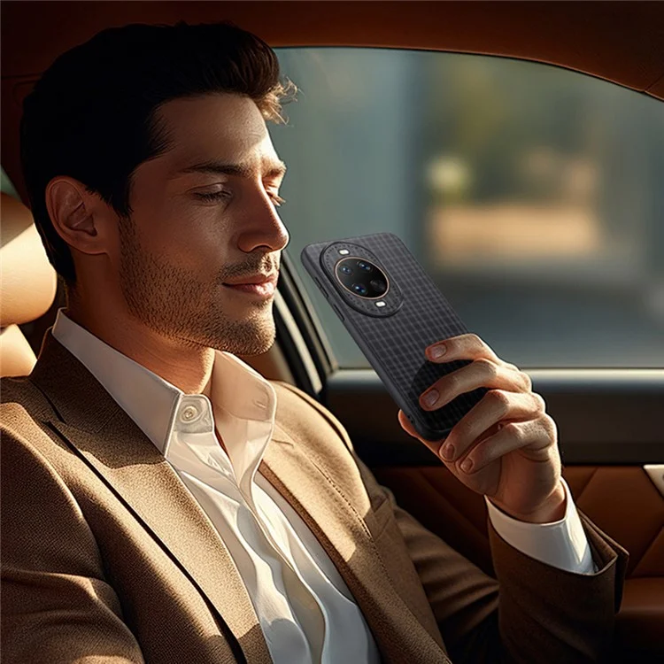 Cover per Huawei nova 14 Ultra 5G con Texture a Quadri in Pelle PU + TPU Custodia Protettiva per Telefono - Nero