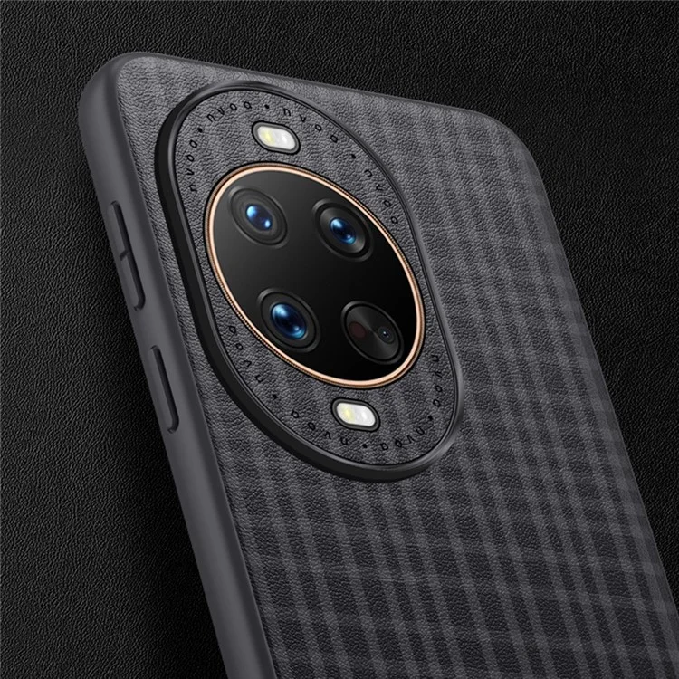 Cover per Huawei nova 14 Ultra 5G con Texture a Quadri in Pelle PU + TPU Custodia Protettiva per Telefono - Nero