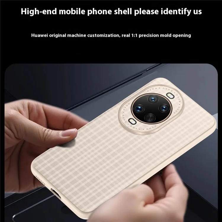 Cover per Huawei nova 14 Ultra 5G con Texture a Quadri in Pelle PU + TPU Custodia Protettiva per Telefono - Nero