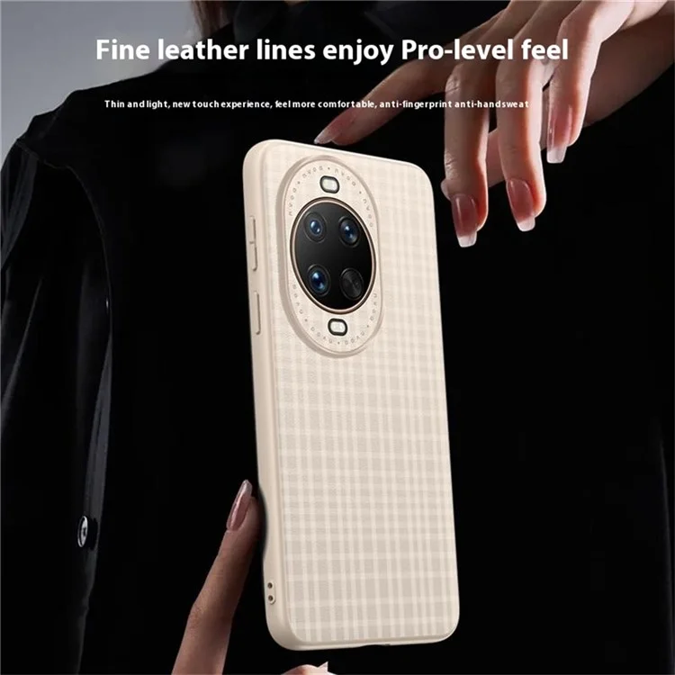 Cover per Huawei nova 14 Ultra 5G con Texture a Quadri in Pelle PU + TPU Custodia Protettiva per Telefono - Nero