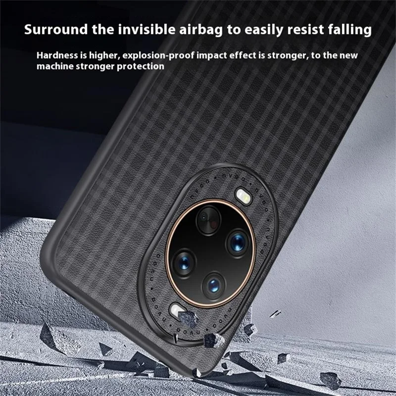 For Huawei nova 14 Ultra 5G Case Plaid Texture PU Leather + TPU Protective Phone Cover - White