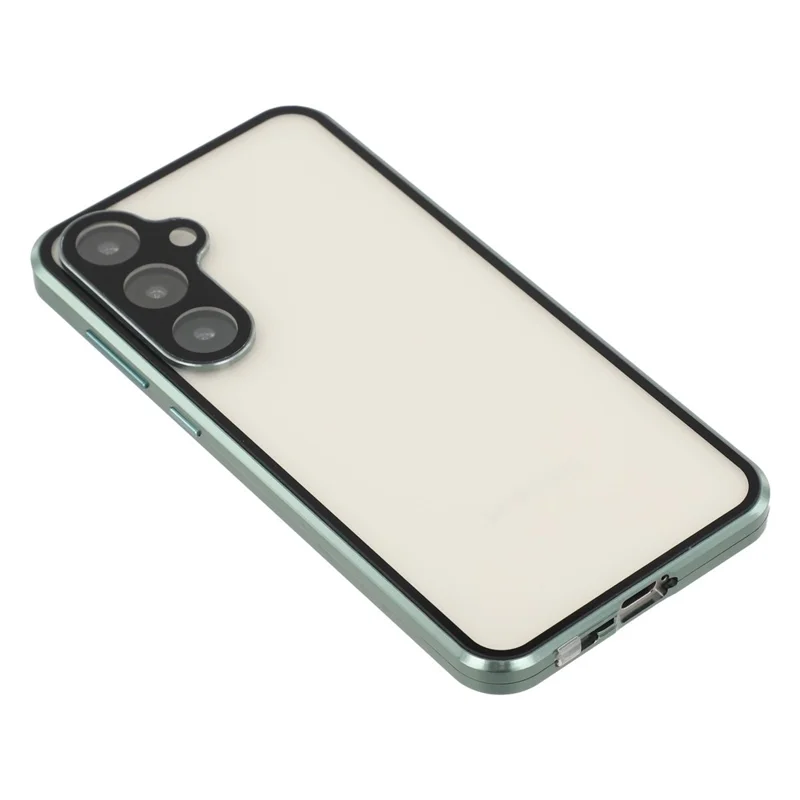 For Samsung Galaxy S25 / S24 Case with Anti-Spy Screen Protector / Lens Film Tempered Glass Metal Phone Cover Magnetic Clasp - Green