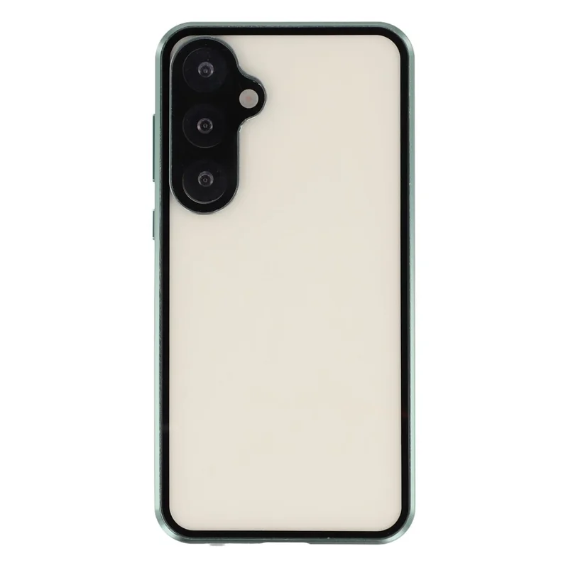 For Samsung Galaxy S25 / S24 Case with Anti-Spy Screen Protector / Lens Film Tempered Glass Metal Phone Cover Magnetic Clasp - Green