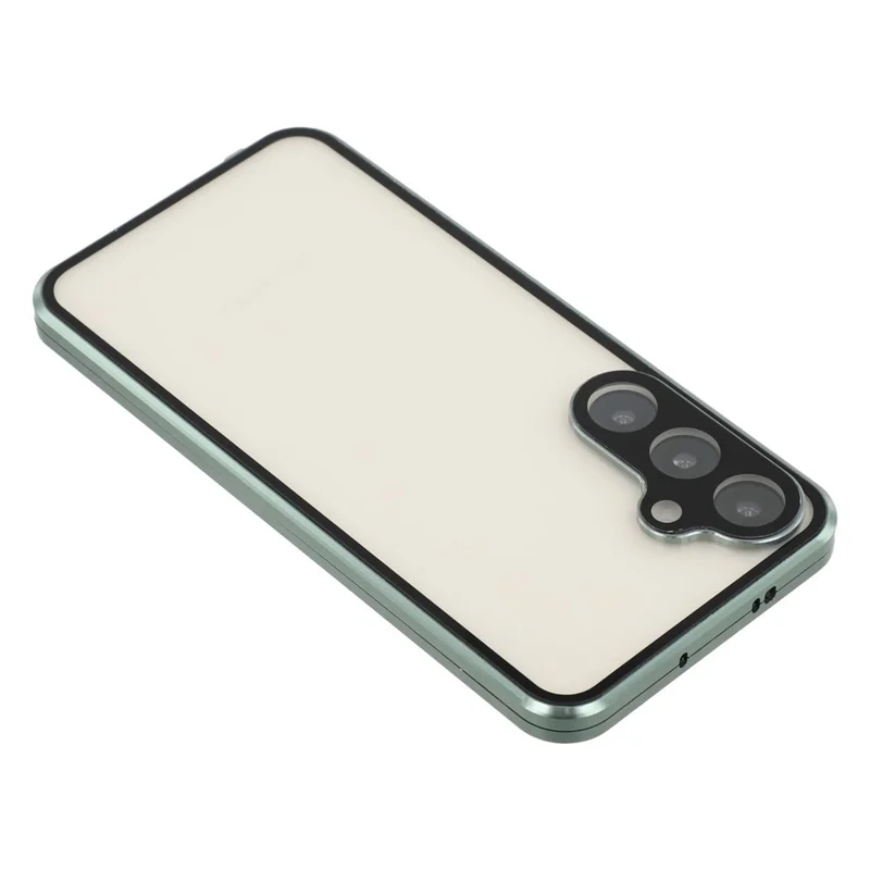 For Samsung Galaxy S25 / S24 Case with Anti-Spy Screen Protector / Lens Film Tempered Glass Metal Phone Cover Magnetic Clasp - Green
