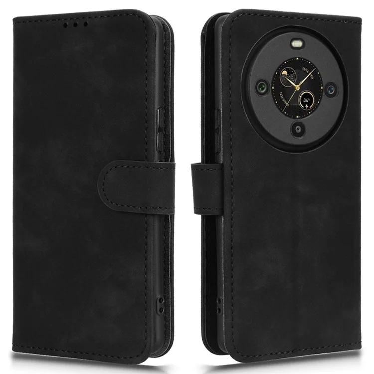 For FOSSiBOT S3 Pro 4G Leather Case Skin Feel Anti Drop Wallet Flip Phone Cover - Black