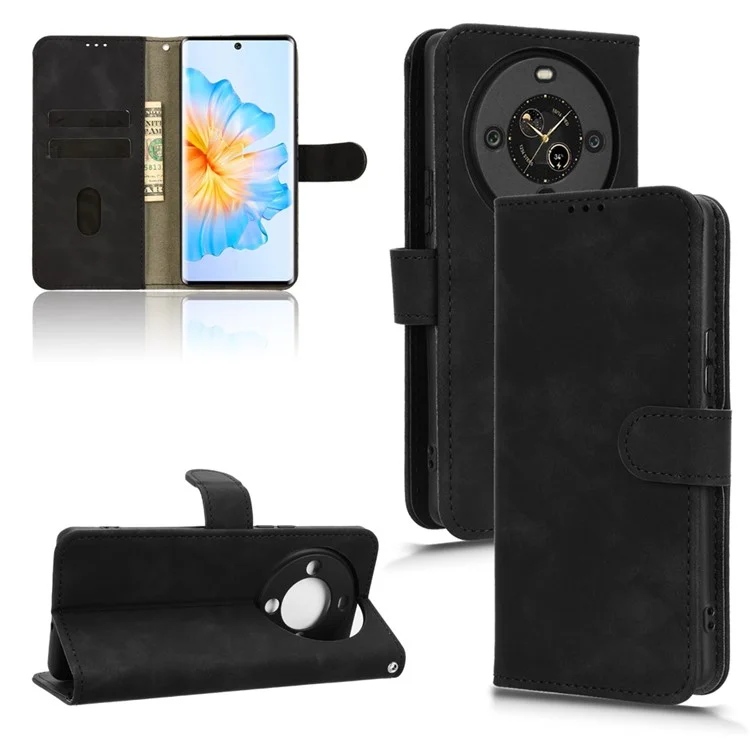 For FOSSiBOT S3 Pro 4G Leather Case Skin Feel Anti Drop Wallet Flip Phone Cover - Black