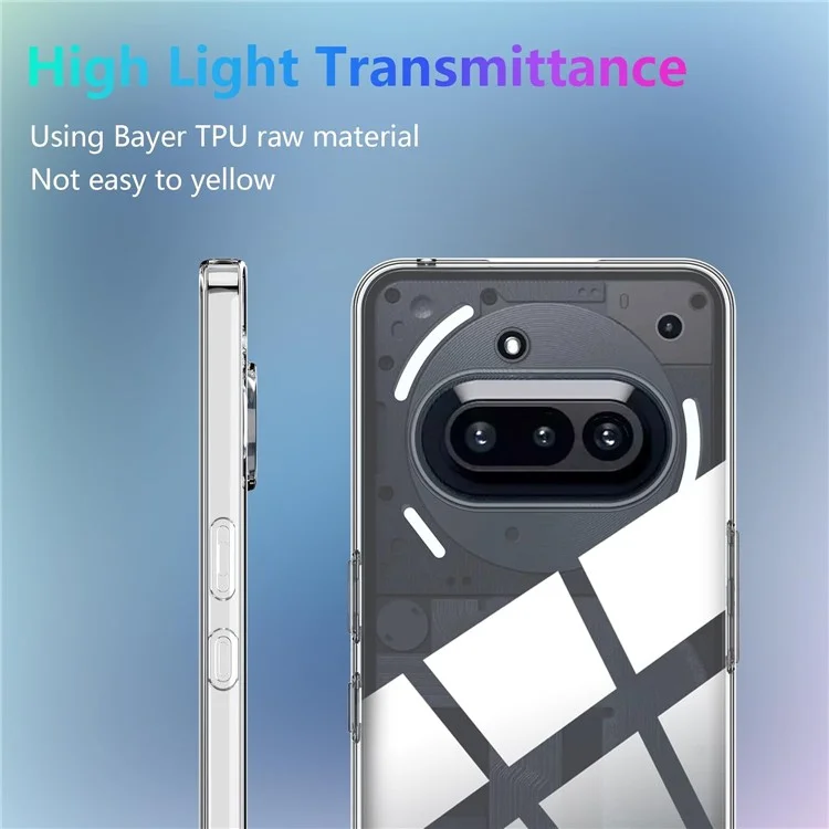 For Nothing Phone (3a) Case TPU Clear Phone Cover + 2PCS Tempered Glass Screen Film 2.5D Arc Edge