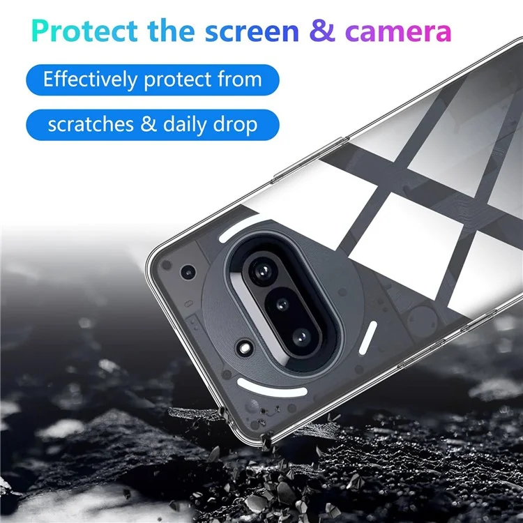 For Nothing Phone (3a) Case TPU Clear Phone Cover + 2PCS Tempered Glass Screen Film 2.5D Arc Edge