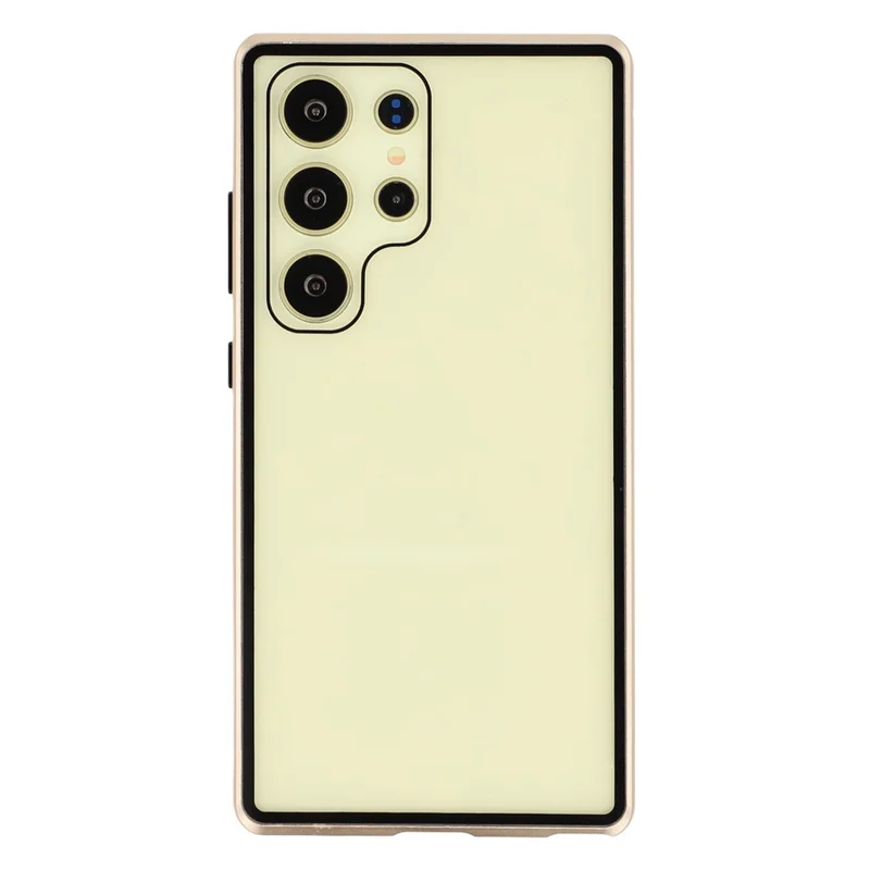 For Samsung Galaxy S24 Ultra Case with Anti-Spy Screen Protector Tempered Glass Metal Phone Cover Magnetic Clasp - Gold