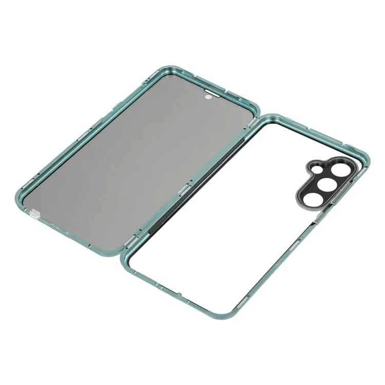 Étui pour Samsung Galaxy S23 FE avec Protecteur d'écran Anti-Espion / Film de Protection d'Objectif en Verre Trempé Coque de Téléphone Métallique - Vert
