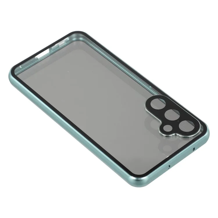 Étui pour Samsung Galaxy S23 FE avec Protecteur d'écran Anti-Espion / Film de Protection d'Objectif en Verre Trempé Coque de Téléphone Métallique - Vert