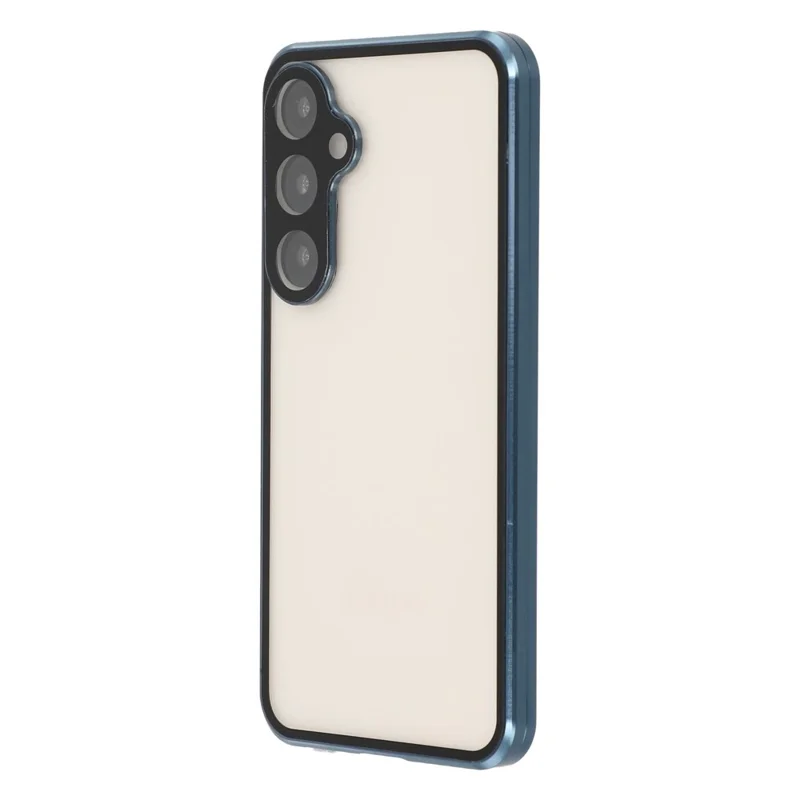 For Samsung Galaxy S24 FE Case with Anti-Spy Screen Protector  /  Lens Film Tempered Glass Metal Phone Cover - Dark Blue
