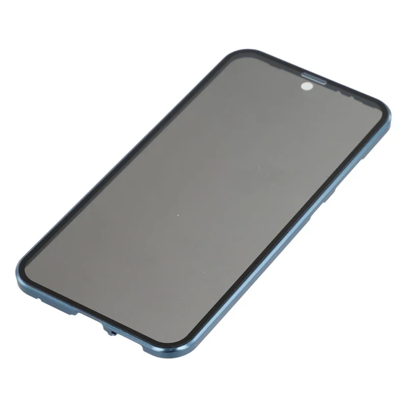 For Samsung Galaxy S24 FE Case with Anti-Spy Screen Protector  /  Lens Film Tempered Glass Metal Phone Cover - Dark Blue