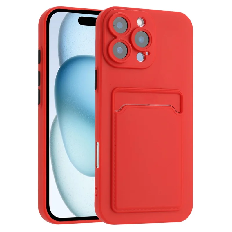 Bulk Purchasing For iPhone 16 Pro Max Case Flexible TPU Phone Cover with Back Card Slot - Red